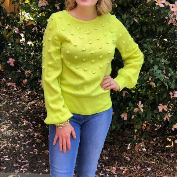 LILLY PULITZER | Tekla Bauble Yellow Pull Over Knit Sweater Lime Green Size xs - Picture 6 of 11